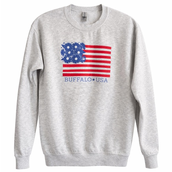 Buffalo David Bitton Tops - Buffalo USA Gray Crewneck Sweatshirt ❤️💙🇺🇸 Size S